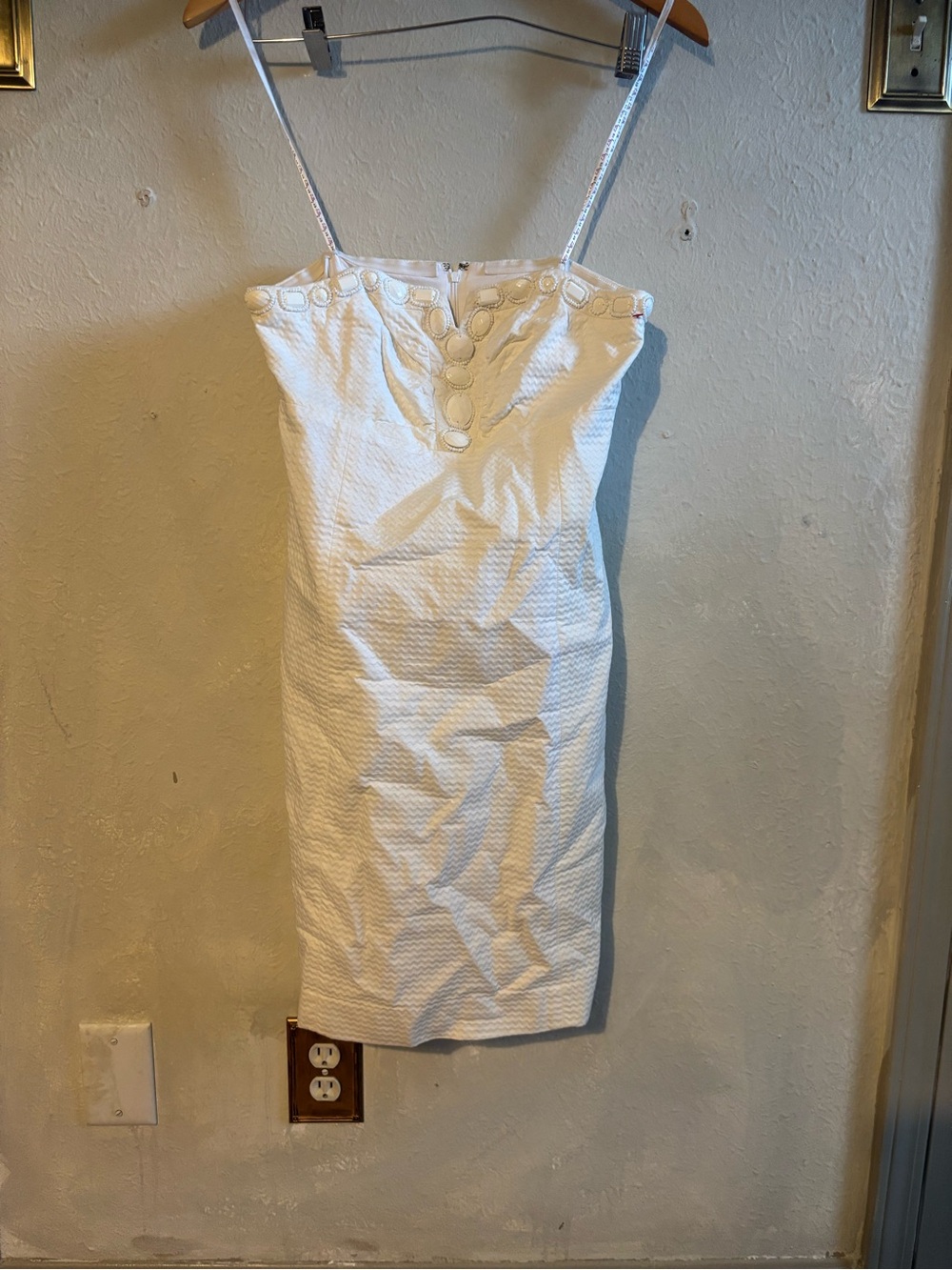 Lilly Pulitzer White Textured Strapless Sheath Dress